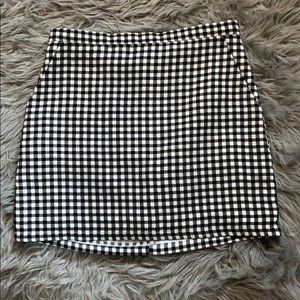 Back and white checkered skirt
